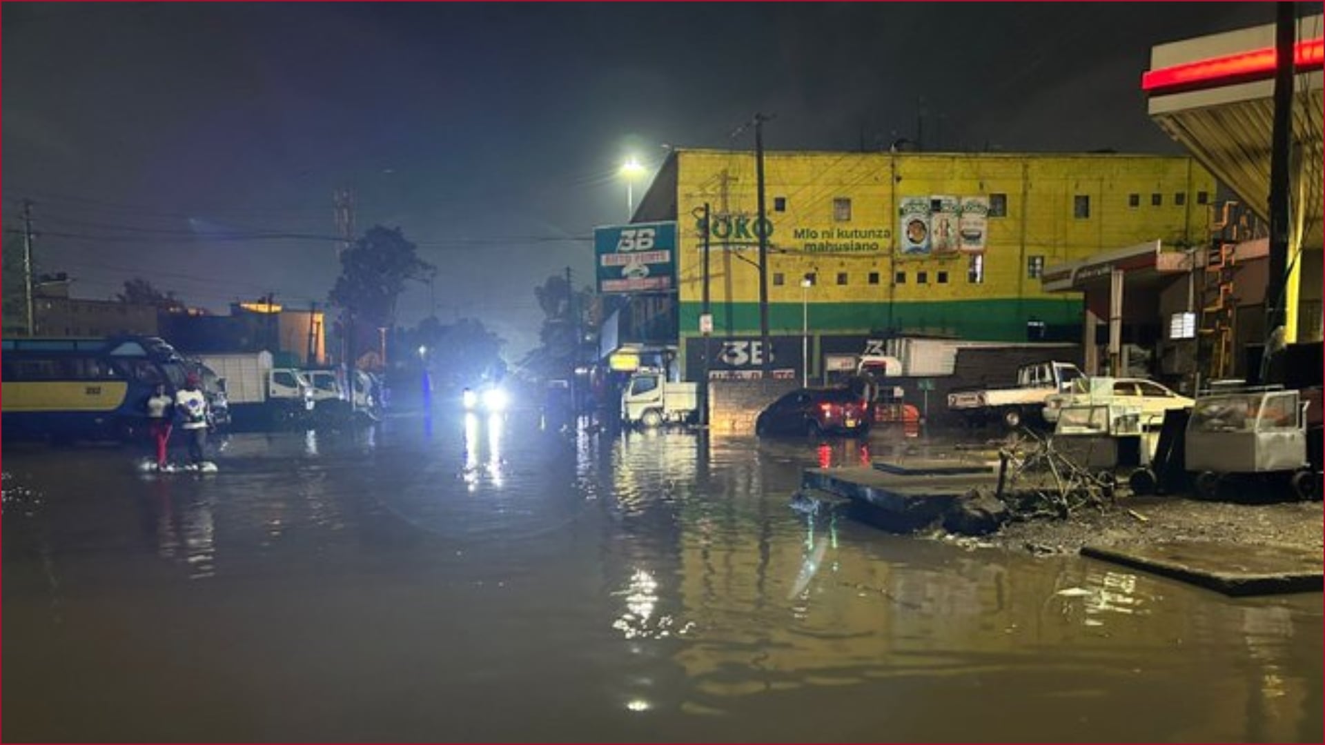 A flooded Nairobi street.